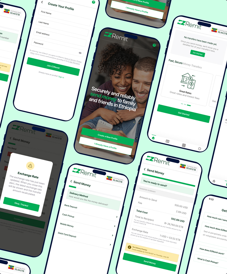 EZREMIT App Design