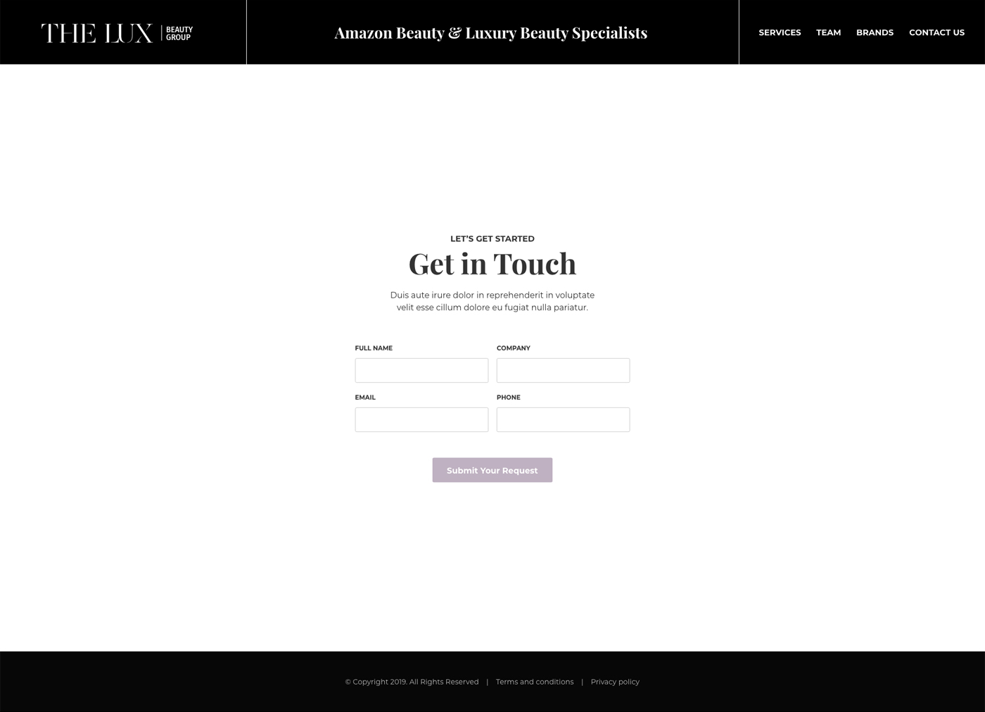 The Lux Beauty Group Website Design Project