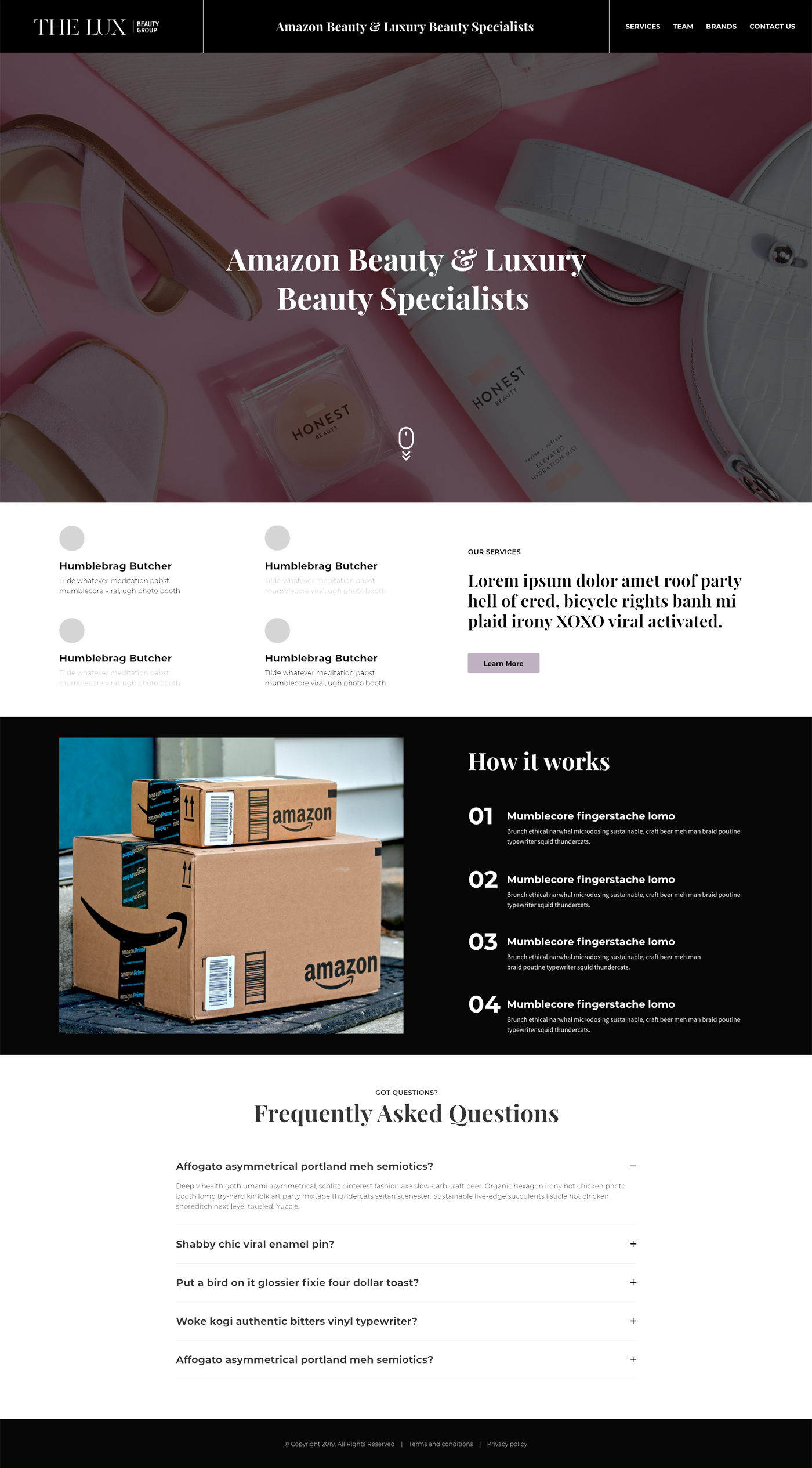 The Lux Beauty Group Home Page Design