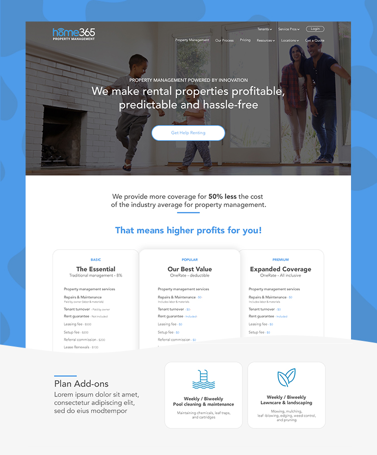 Home 365 Website Optimization Project